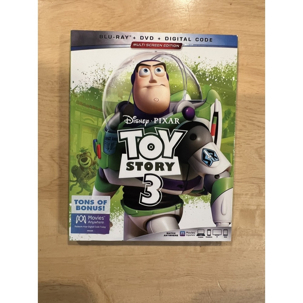 Toy Story 3 BLU RAY+ DVD+DIGITAL CODE Multi Screen Edition Brand New‎ W/Slip